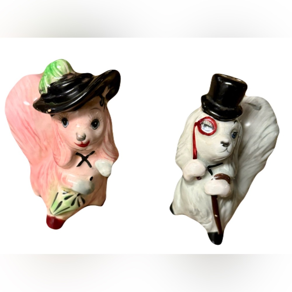 Porcelain doggie salt & pepper shakers